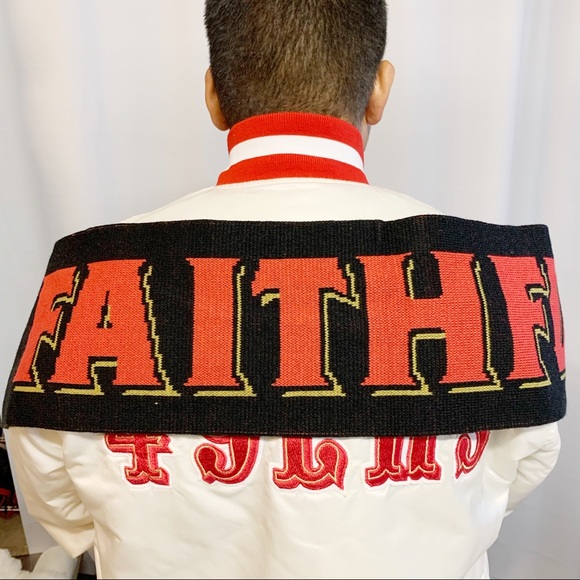 Last One! 49ers faithful black red knit scarf - Picture 1 of 6